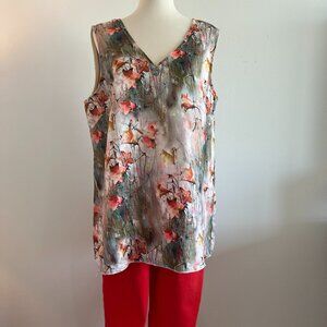 le blanc mouton Linen blendtank top size Large